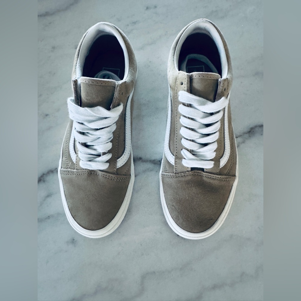 Vans Unisex Old Skool Heiq Eco Boost Beige and White Sneakers Like New